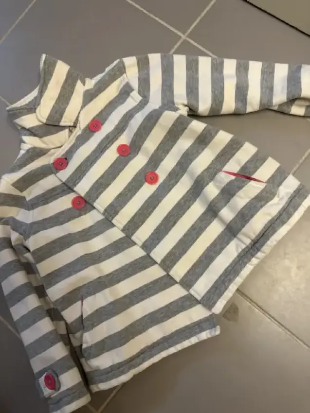 Mini Boden Caban Jacke grau weiß 