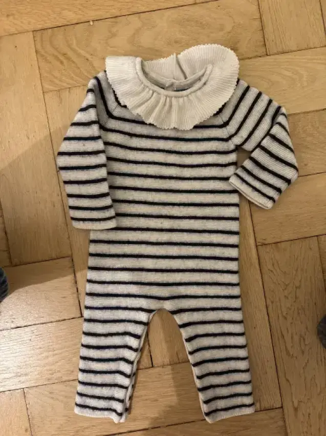 Jacadi Strampler Wolle gestreift