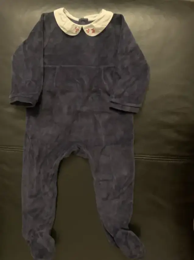 Jacadi Strampler Velours Marine