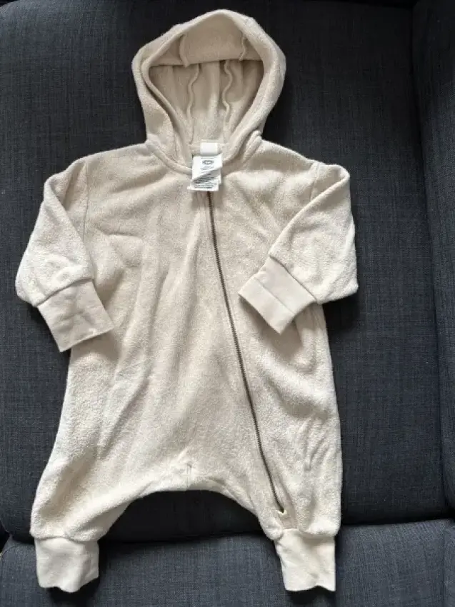 Fleece Overall aus Baumwolle natur