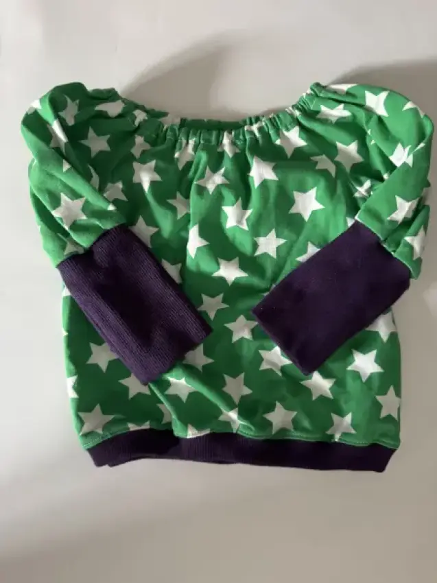 Tunika Sterne grün lila