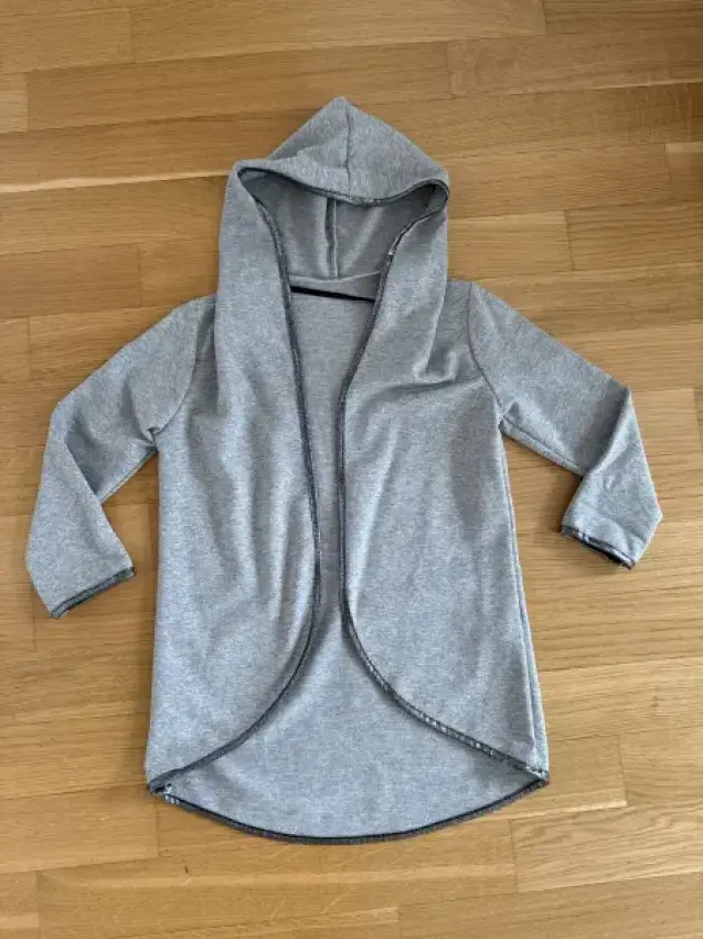 Strickjacke lang grau 