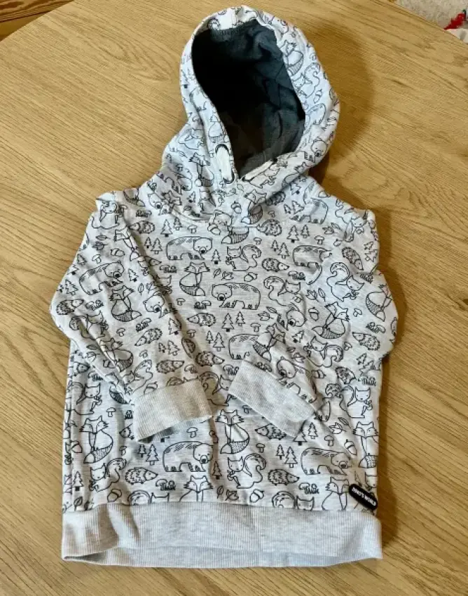Topomini Hoodie hellgrau Waldtiere